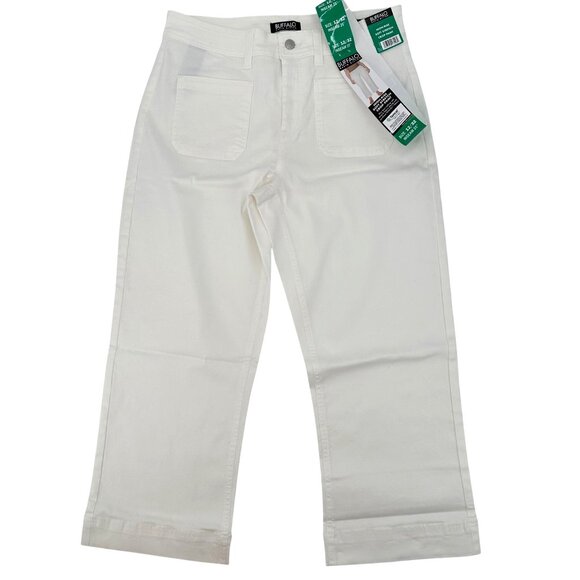 NWT Buffalo Brigette High-Rise Soft Stretch White Crop Pants Size 12/32 - Picture 1 of 12